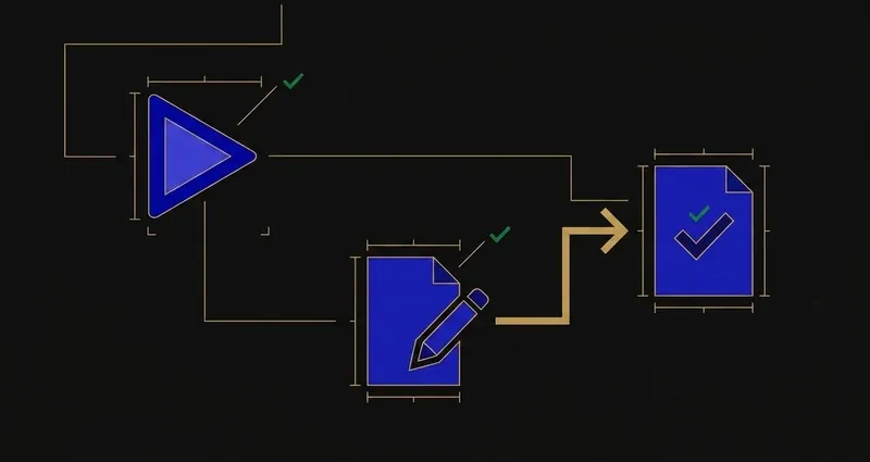 Diagram: an Instruction icon connects to a Guided Notes icon, with a bold arrow running from the notes directly into a Quiz icon